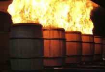 Jack Daniel's Whiskey Barrels on Fire