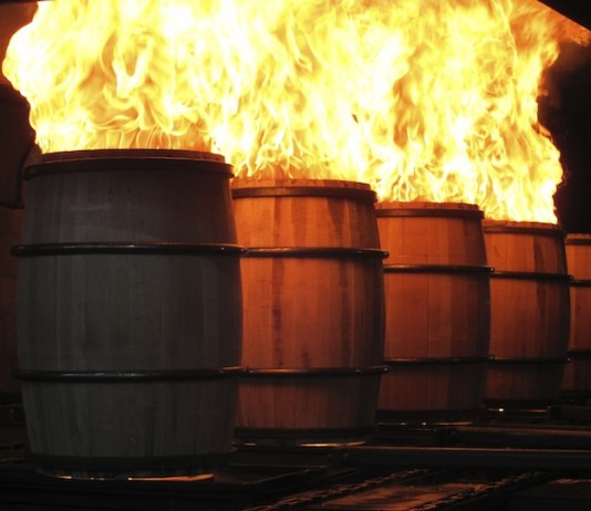 Jack Daniel's Whiskey Barrels on Fire